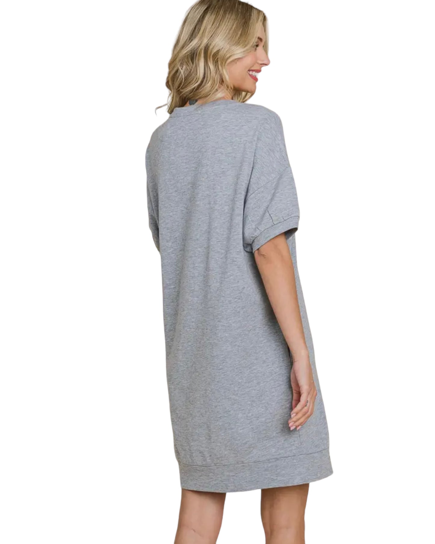 Oversize Crew Neck Short Sleeve Dress