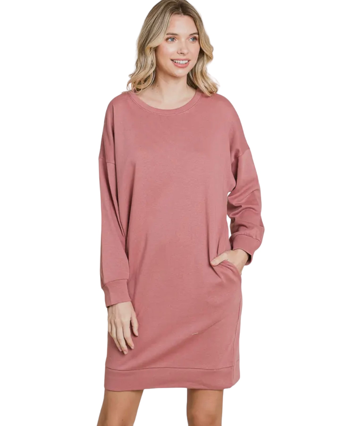 Oversize Crew Neck Long Sleeve Dress