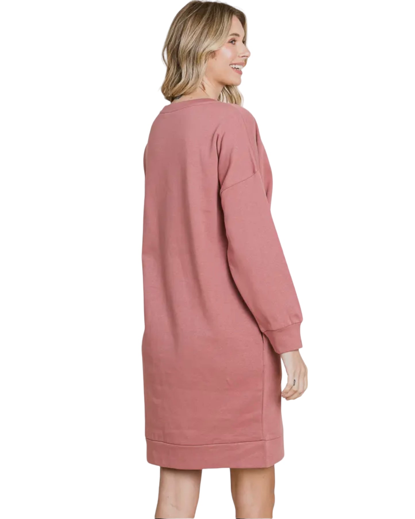 Oversize Crew Neck Long Sleeve Dress