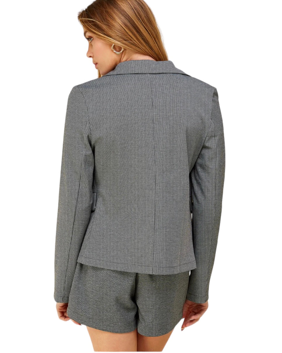 Houndstooth Pattern Blazer