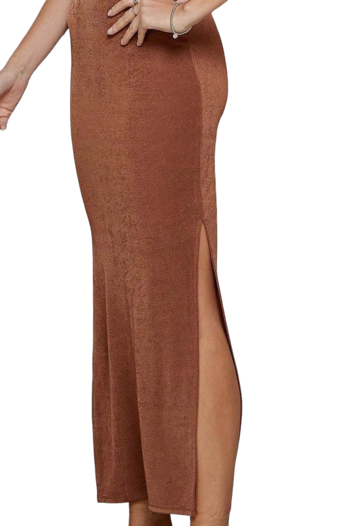 Slinky Short Sleeve Maxi Dress