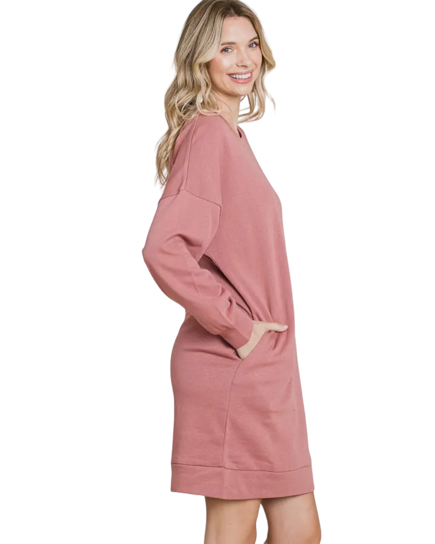 Oversize Crew Neck Long Sleeve Dress