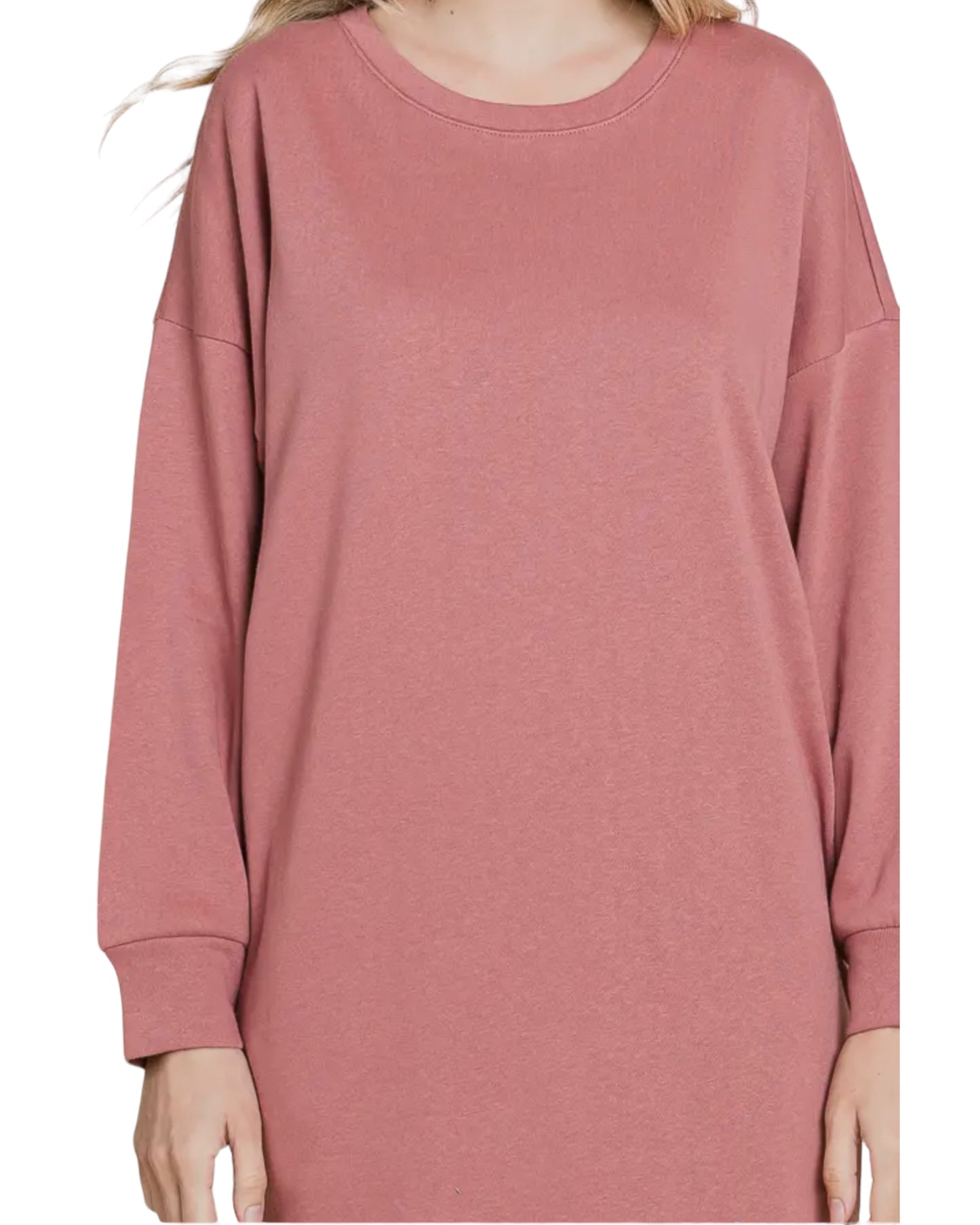 Oversize Crew Neck Long Sleeve Dress