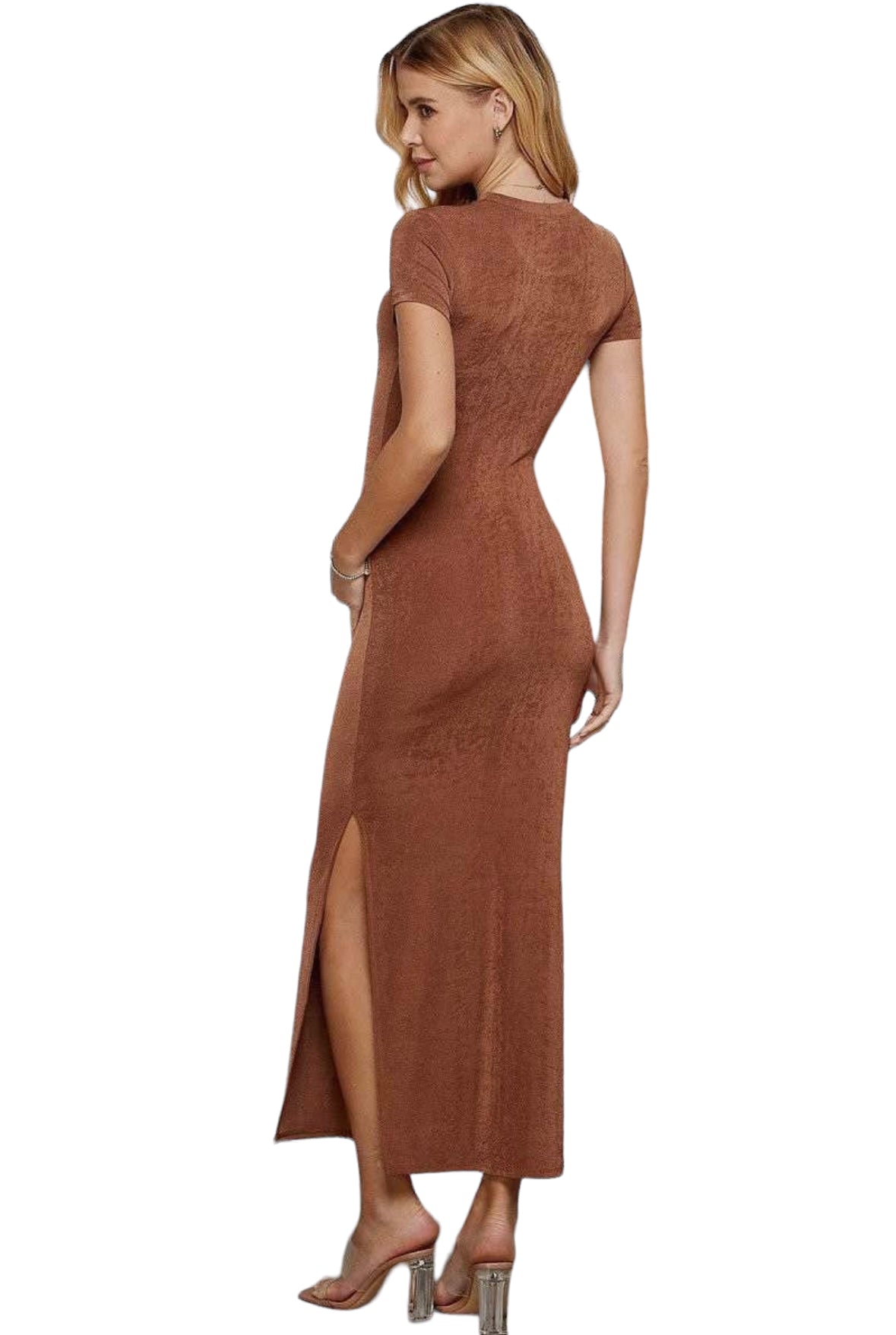 Slinky Short Sleeve Maxi Dress
