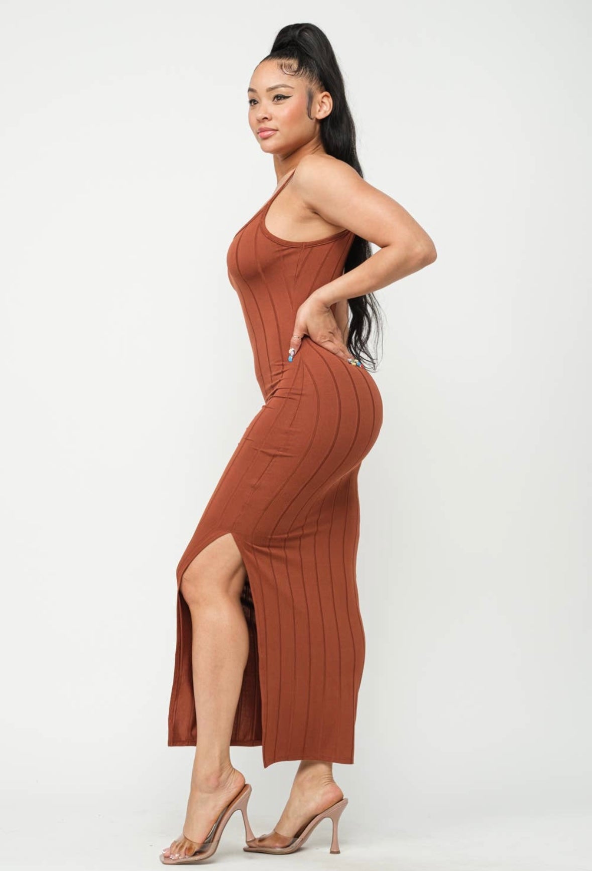 Mocha Sleeveless Maxi Dress